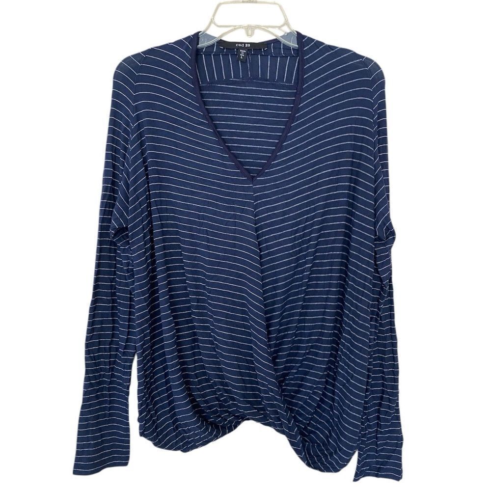 Red 23 Navy Stripe Long Sleeve Top